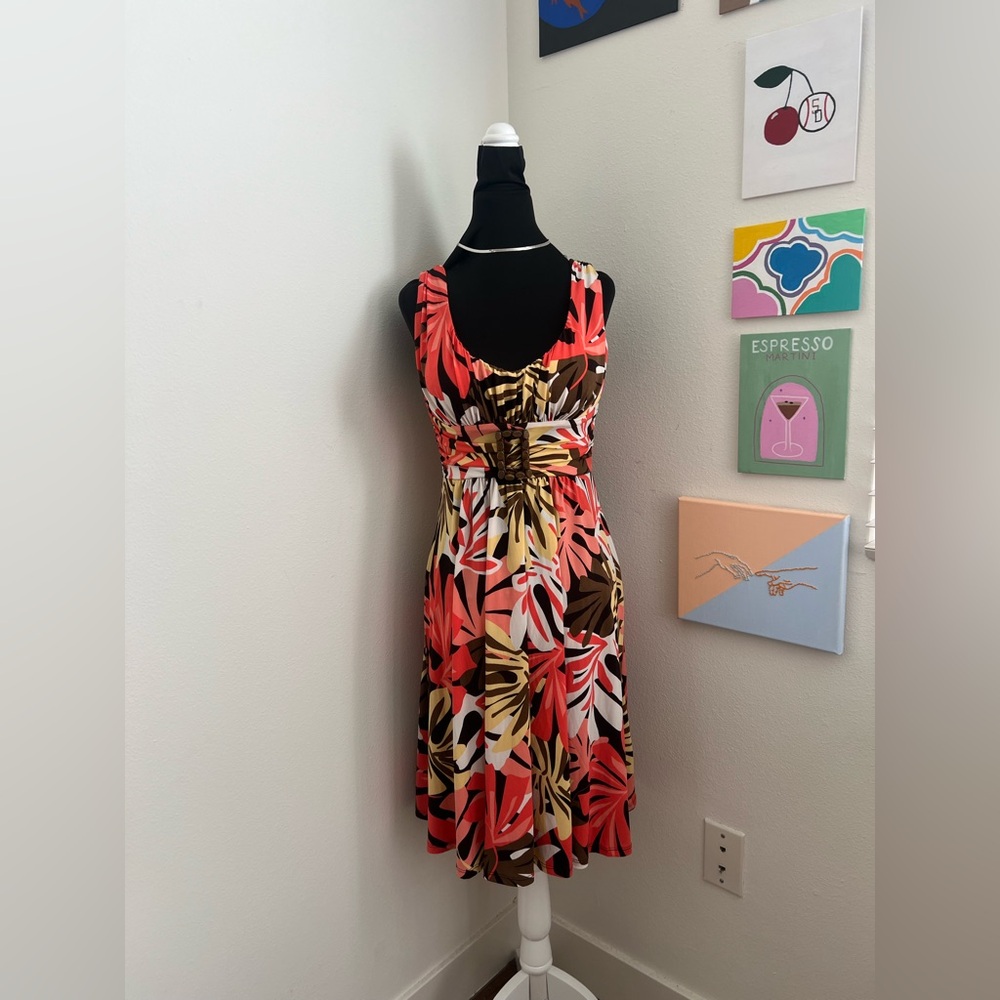 Bisou Bisou Tropical Print Dress (Size 6)